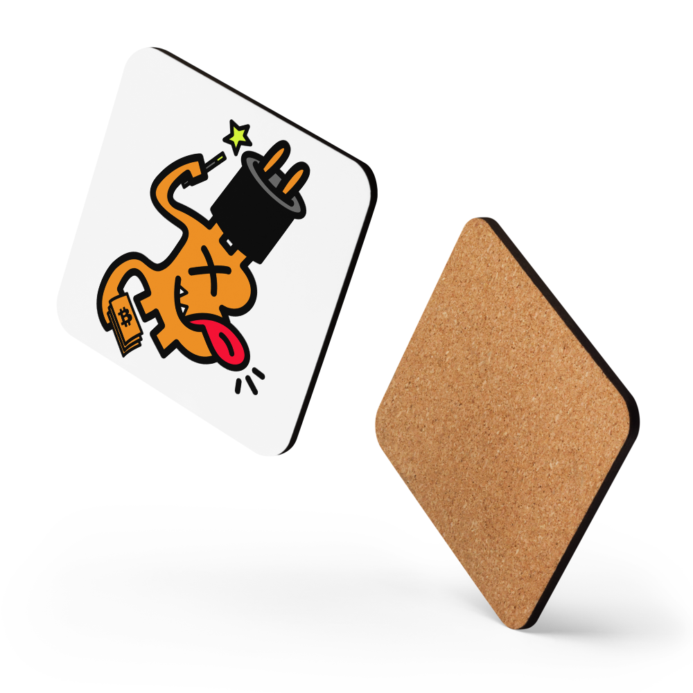 B – Magic Bitcoin coaster by BitPopArt – floating product shot
