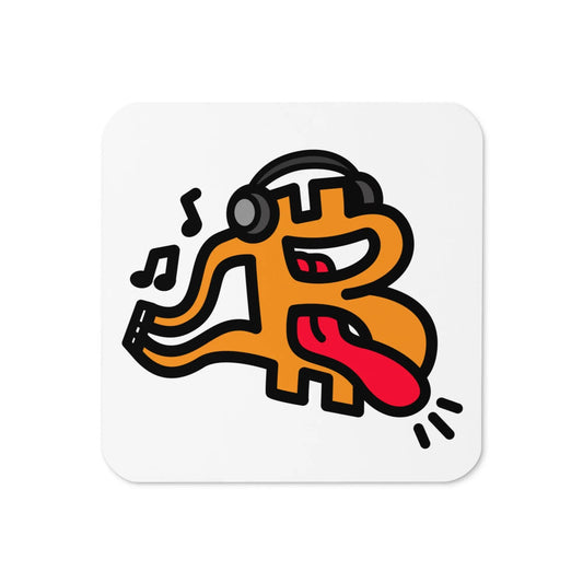 B Music Bitcoin coaster by BitPopArt – rhythmic Bitcoin design