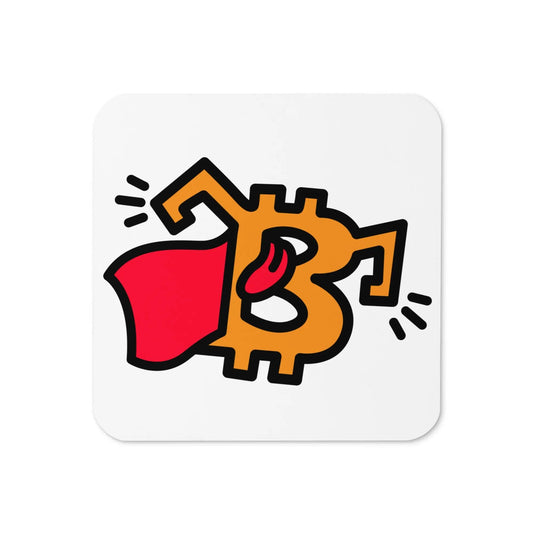 B Superman Bitcoin coaster by BitPopArt – bold super design