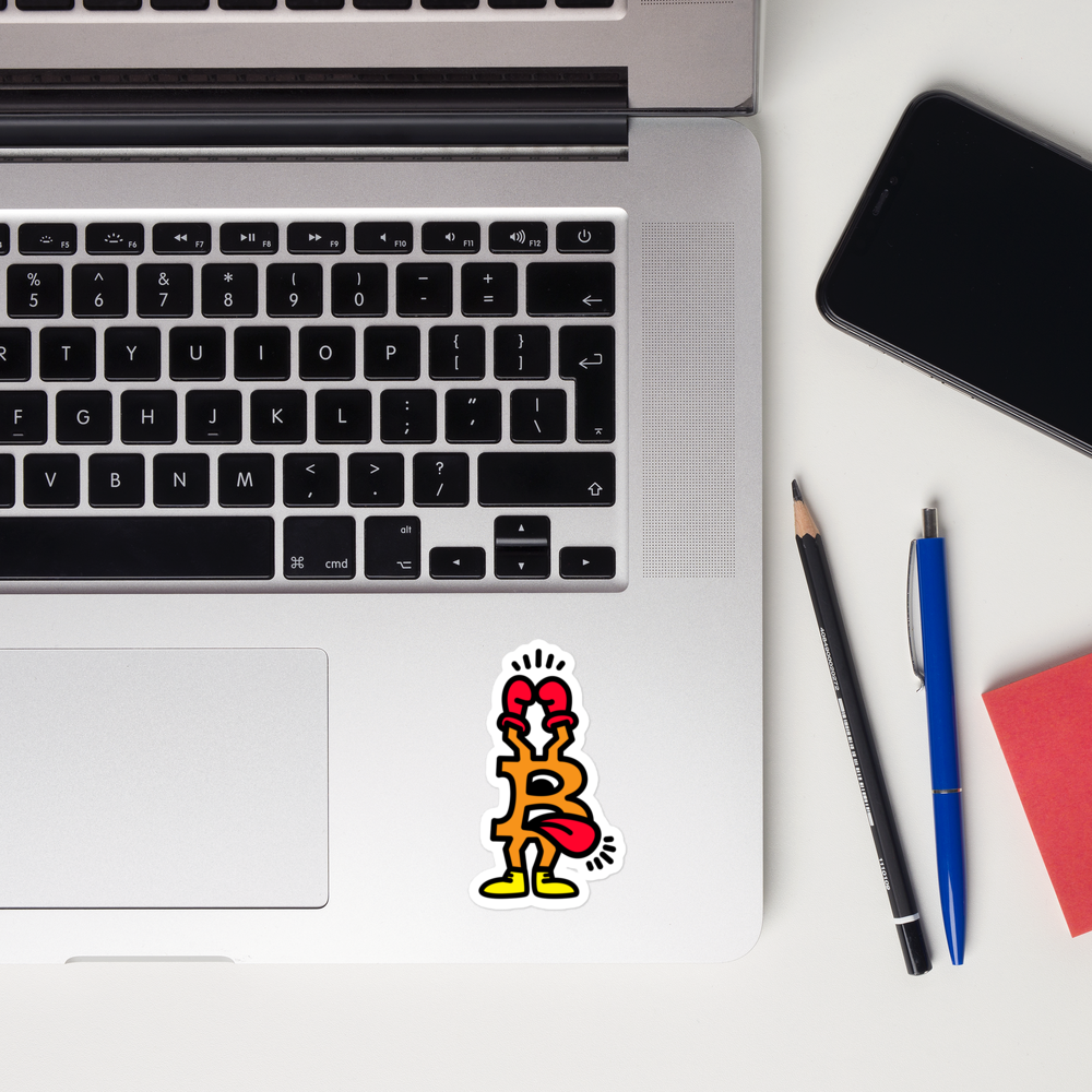 bitcoin sticker - be boxer - laptop view