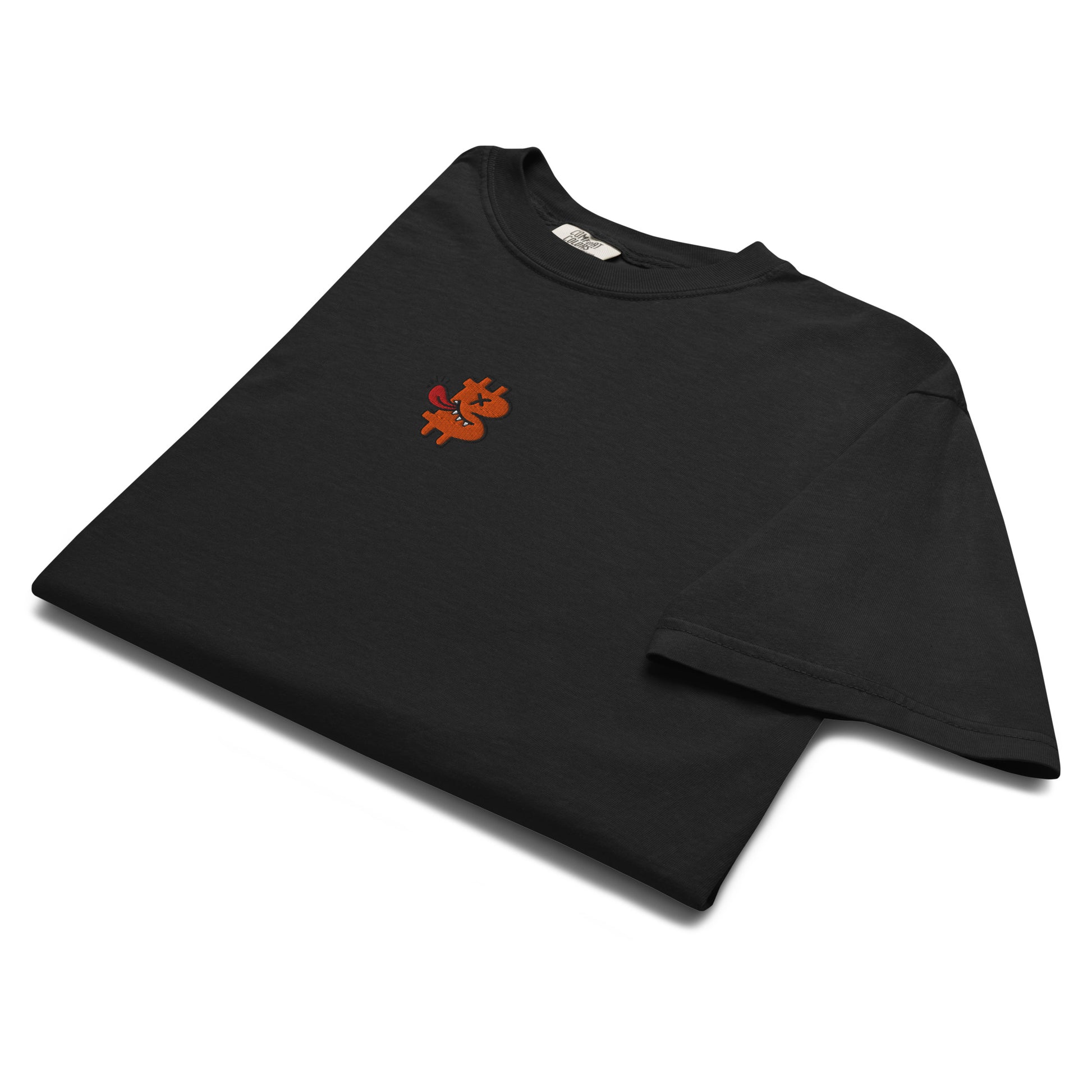 bitcoin t-shirt - be funny - folded view - black