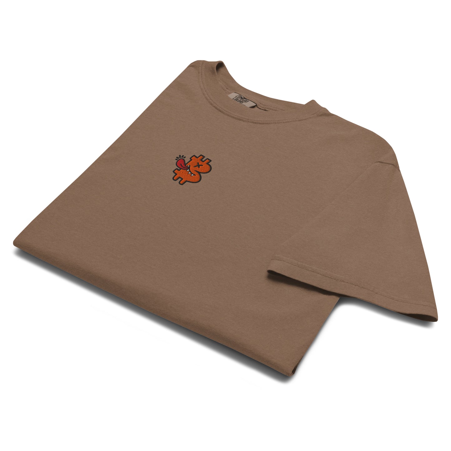 bitcoin t-shirt - be funny - folded view - espresso