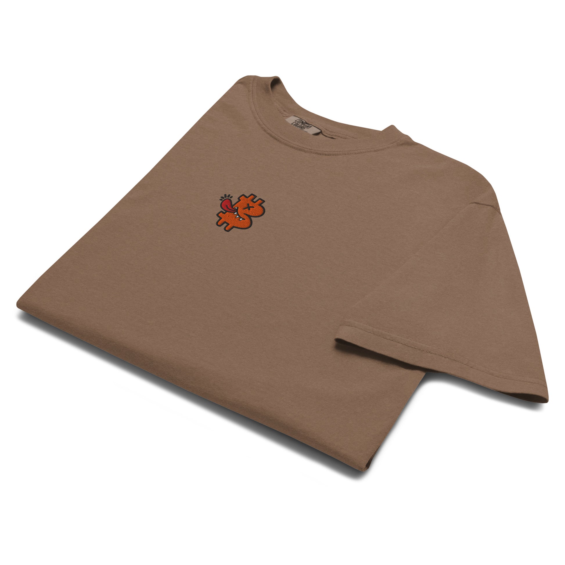 bitcoin t-shirt - be funny - folded view - espresso