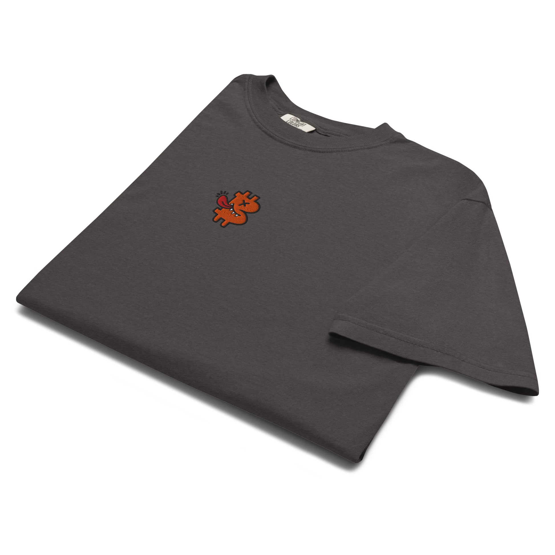 bitcoin t-shirt - be funny - folded view - graphite