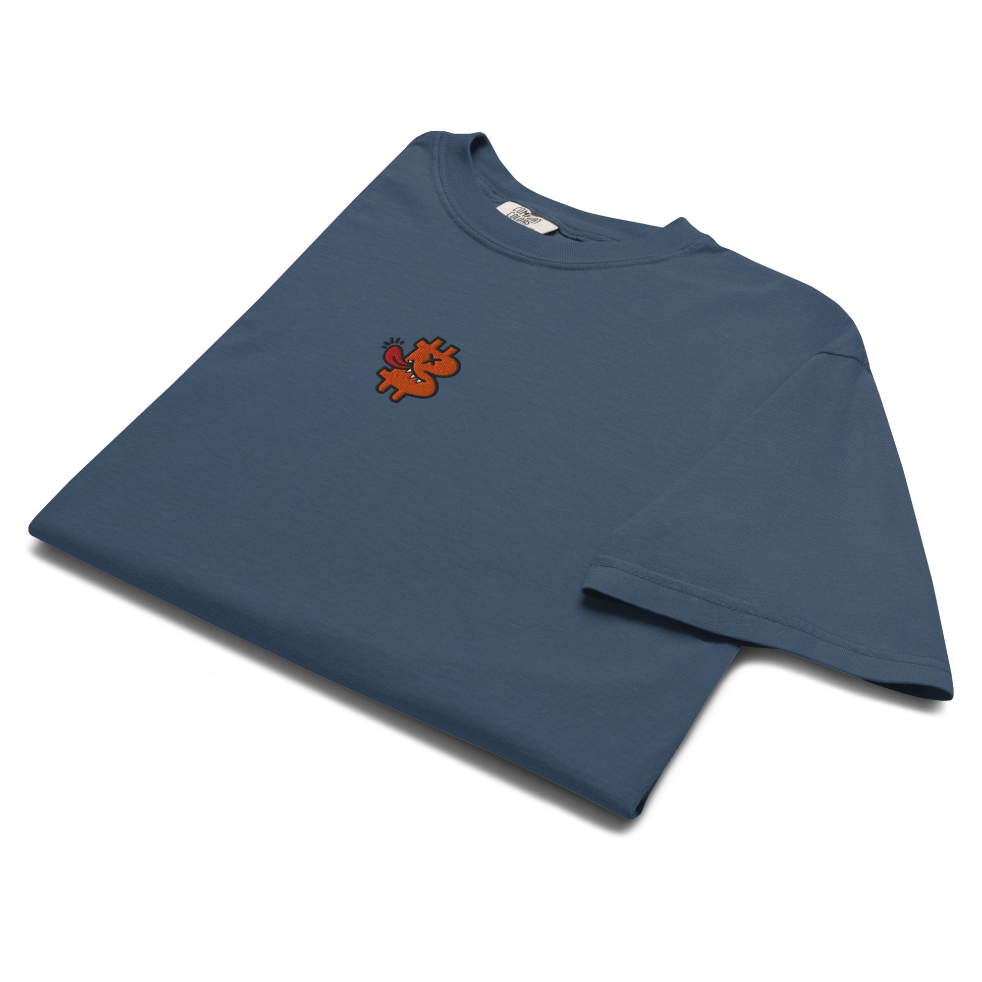 bitcoin t-shirt - be funny - folded view - midnight