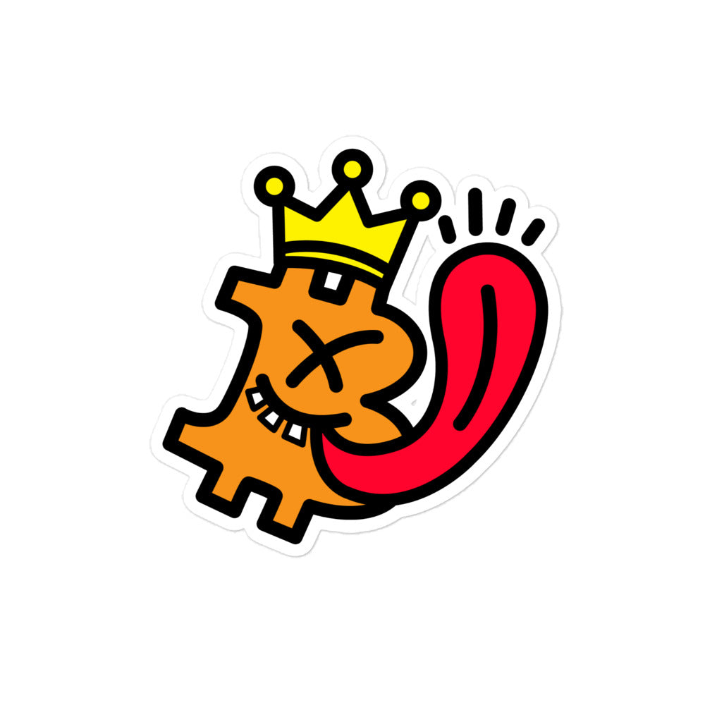 bitcoin sticker - be king - front view - medium