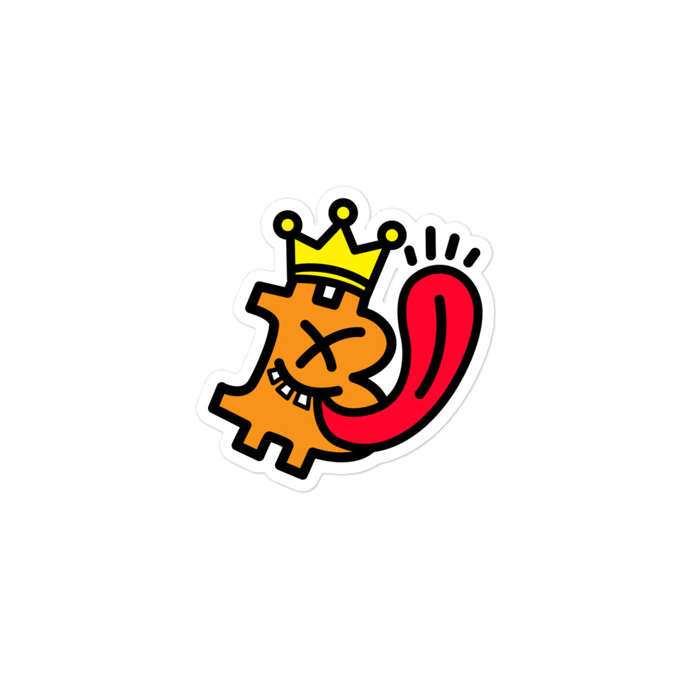 bitcoin sticker - be king - front view - small