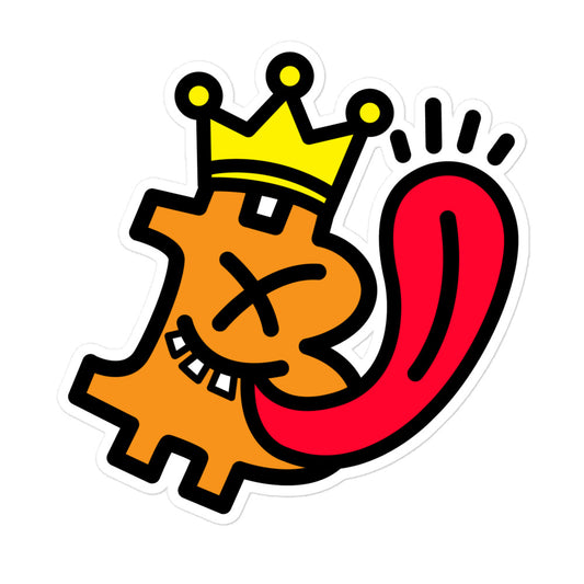 bitcoin sticker - be king - front view
