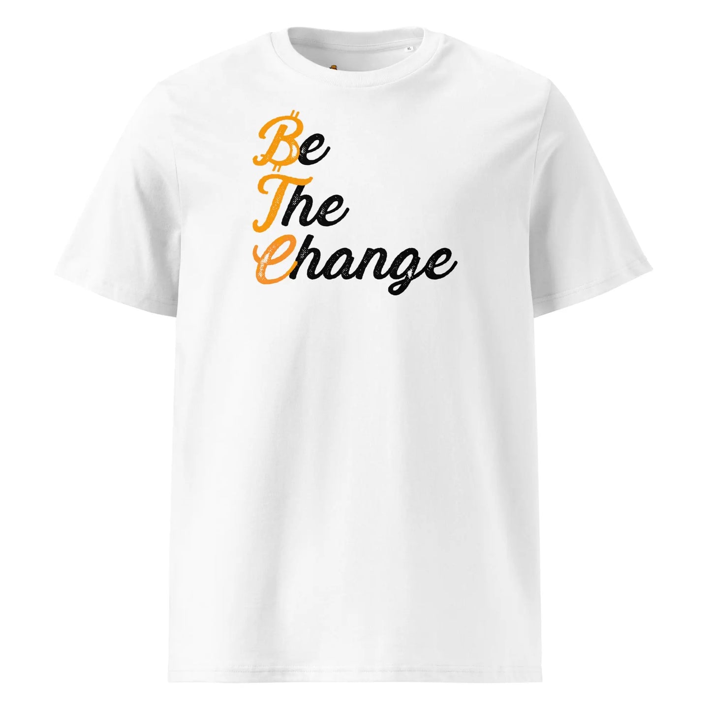 Bitcoin T-Shirt – Be The Change - front view — white