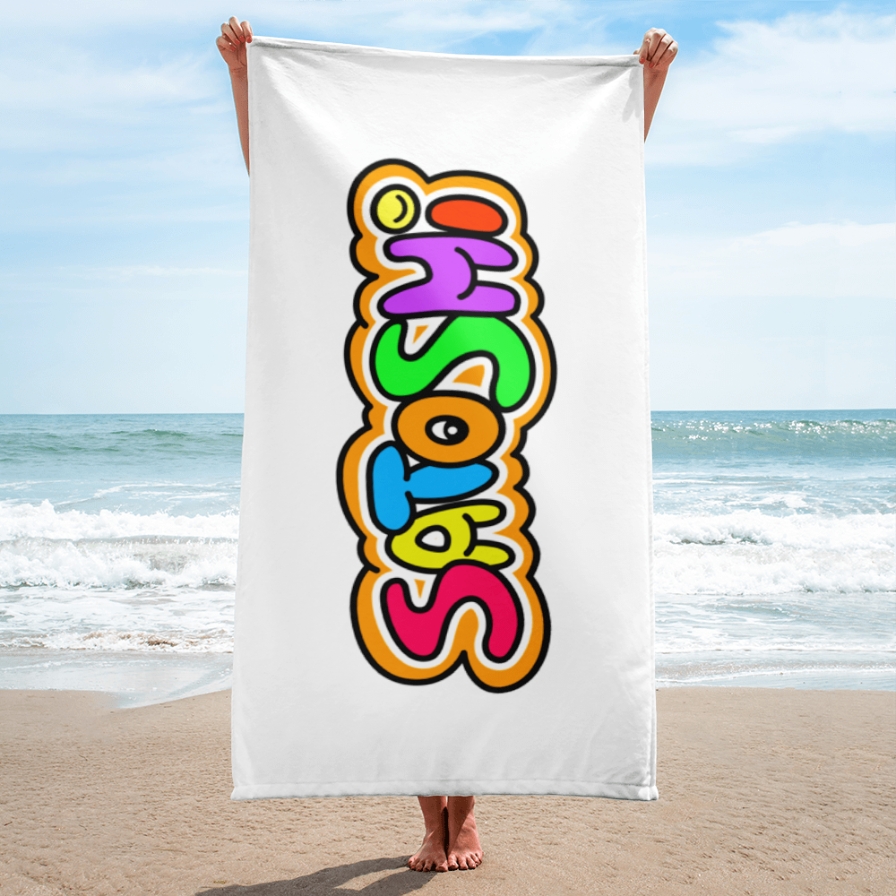 Bitcoin Towel - Colorful Satoshi - Beach Towel - By BitPopArt Store of Value