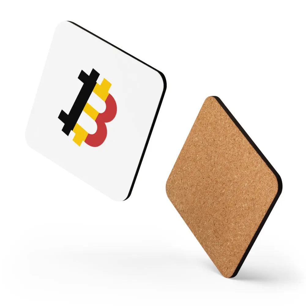 Belgian Bitcoin Flag coaster floating layout product image