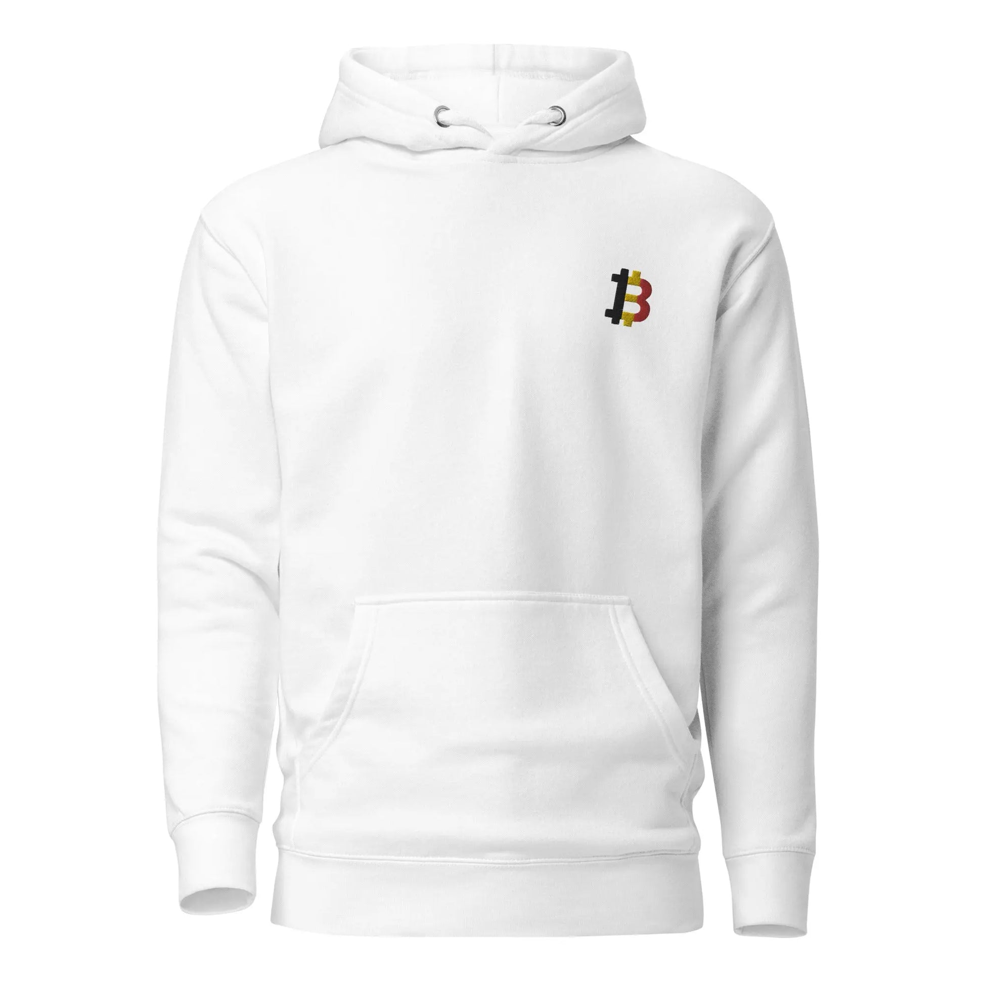 bitcoin hoodie - belgian bitcoin flag - front view