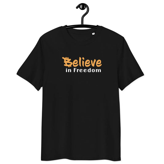 Bitcoin T-Shirt – Believe in Freedom | Store of Value — on hanger