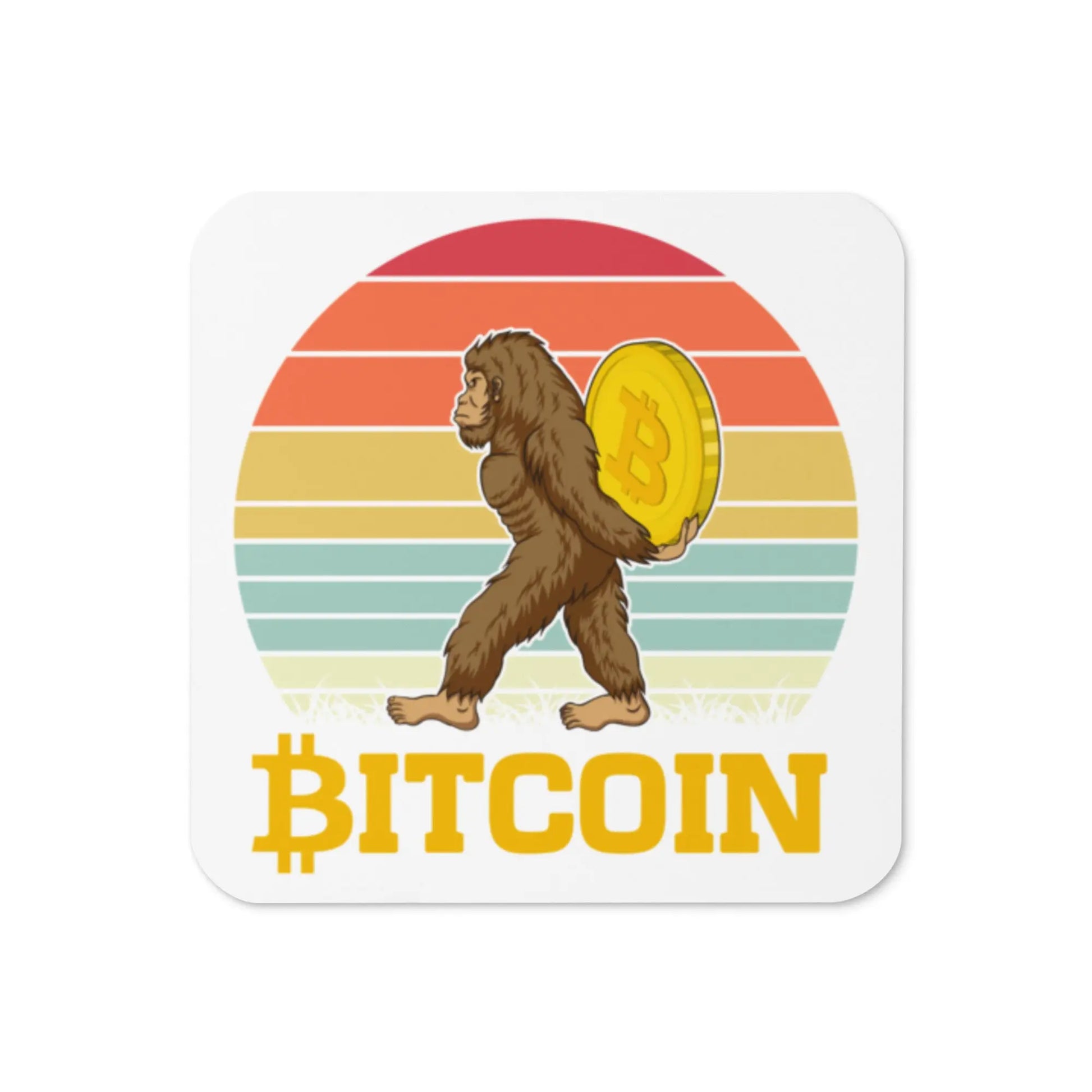 Big Foot Bitcoin coaster by BitPopArt front view