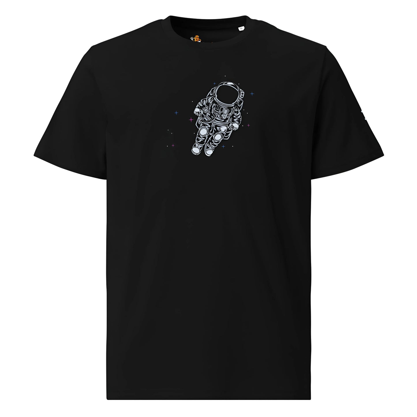 bitcoin t-shirt - bitcoin astronaut to the moon - front view - black
