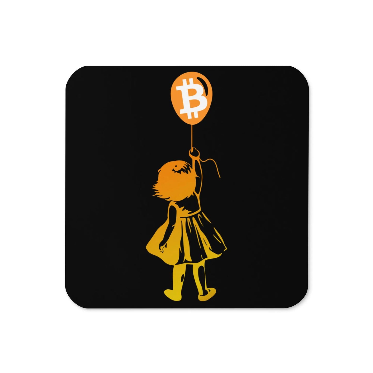 Bitcoin Balloon Girl coaster by BitPopArt front view