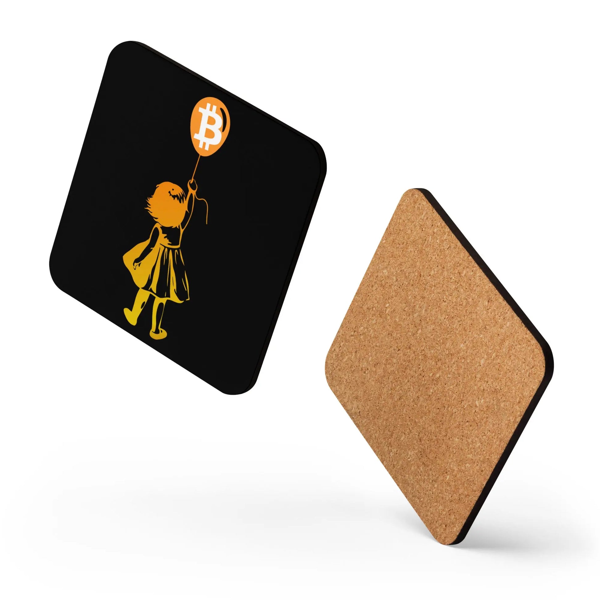 Bitcoin Balloon Girl coaster floating layout product image