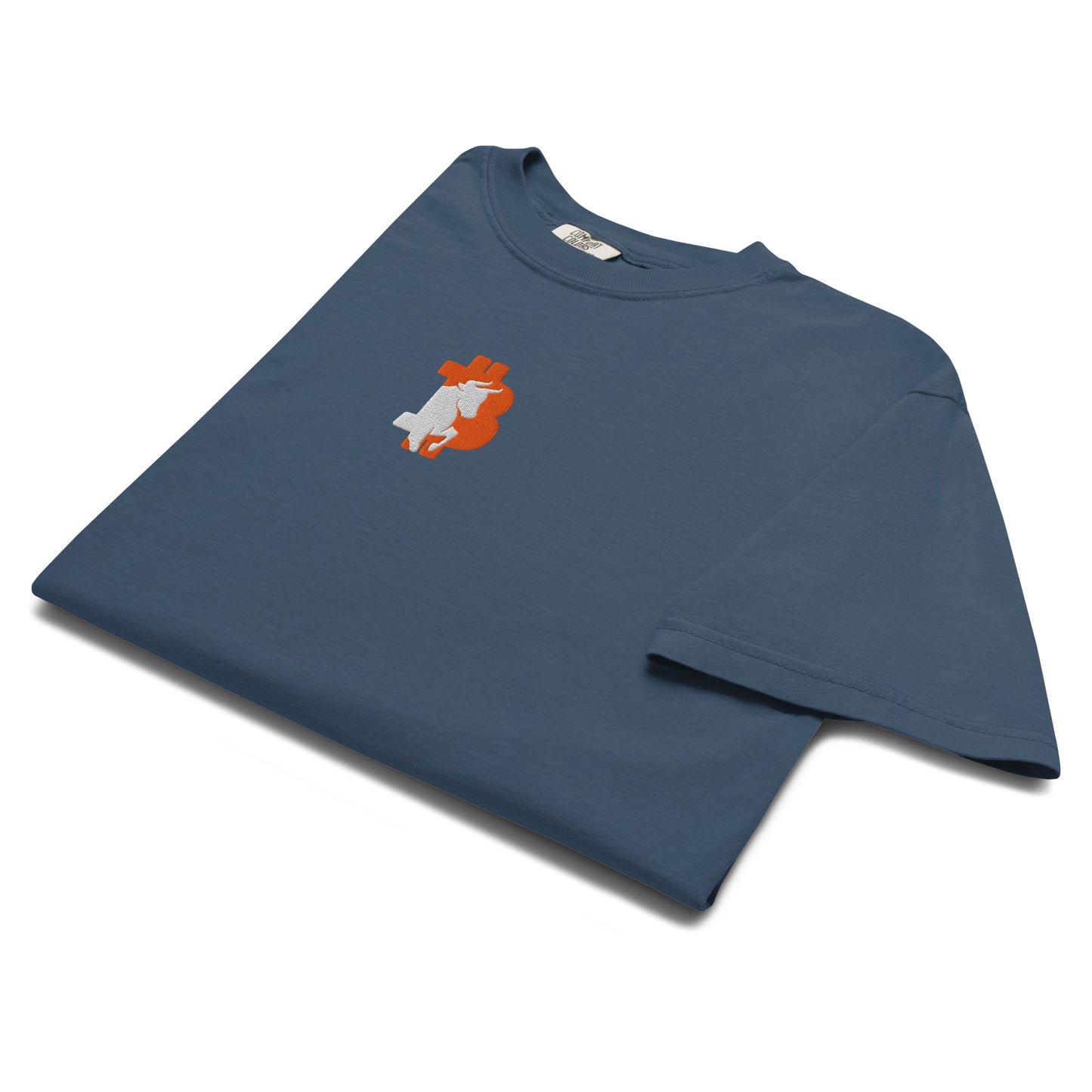 bitcoin t-shirt - bitcoin bull - folded - midnight blue