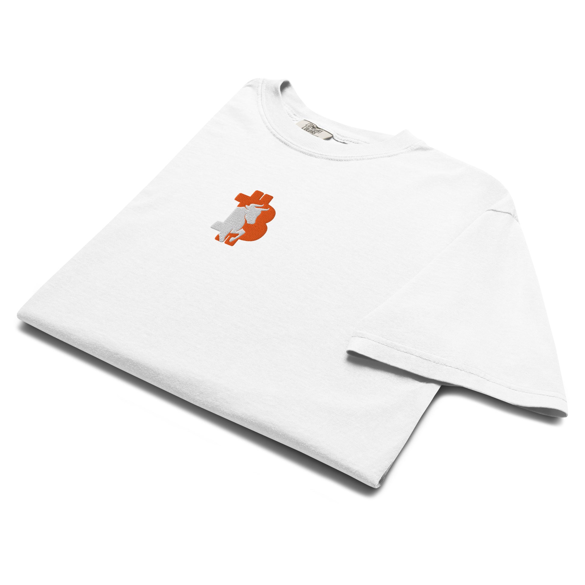 bitcoin t-shirt - bitcoin bull - folded - white