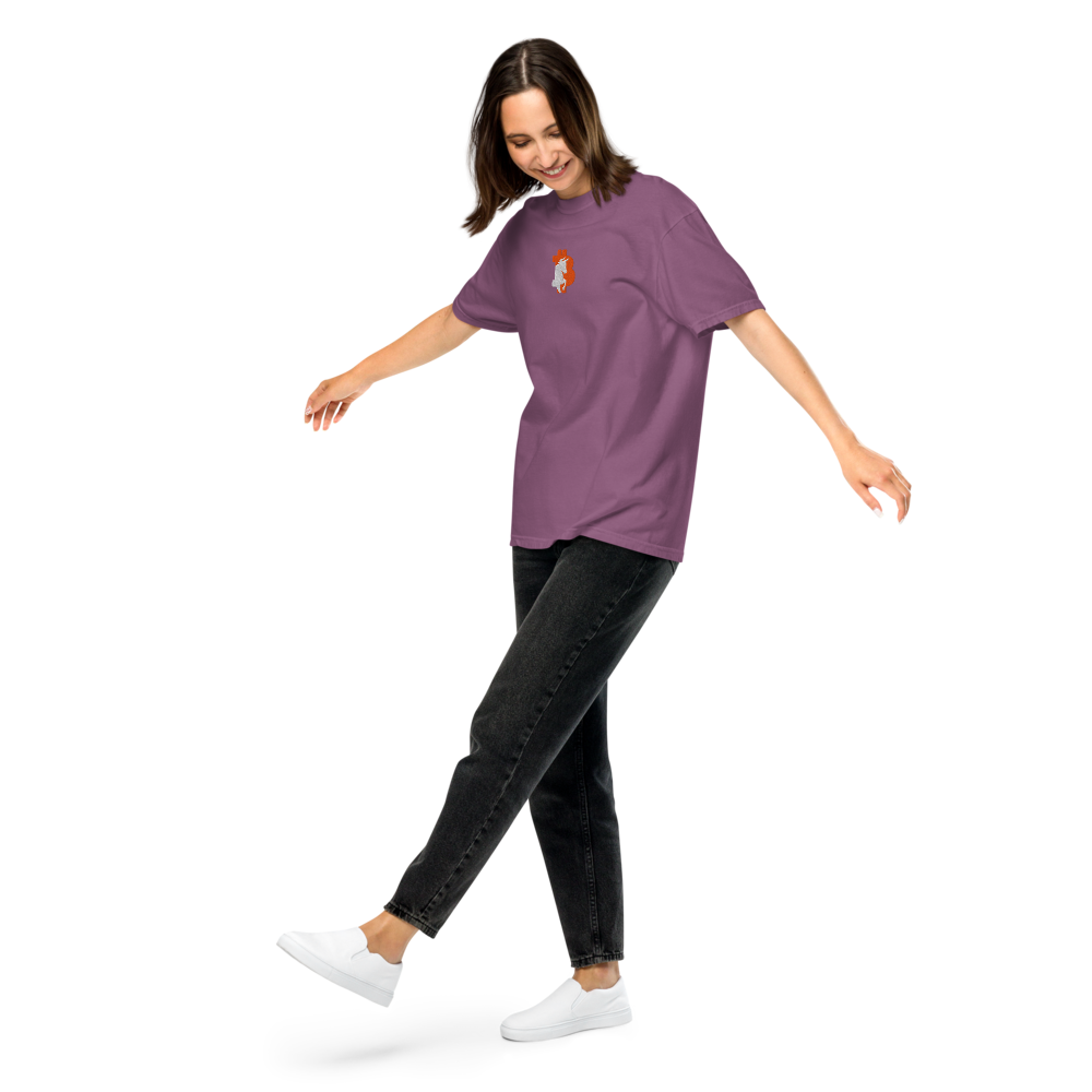 bitcoin t-shirt - bitcoin bull - worn on model - berry
