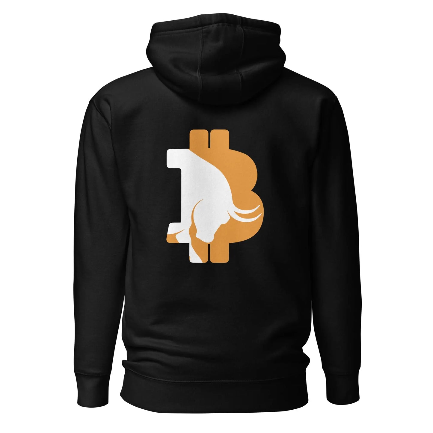 bitcoin hoodie - bitcoin bull run - back print - front view - black