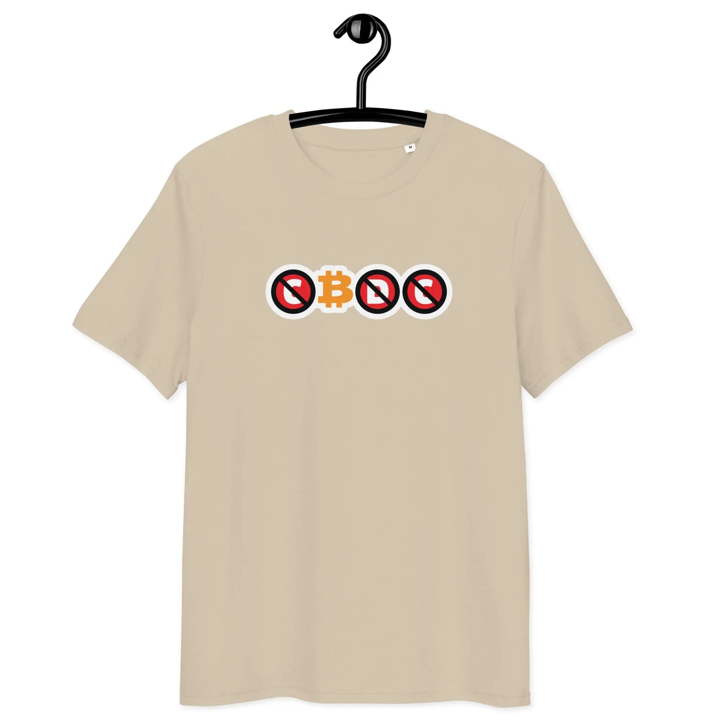 Bitcoin T-Shirt – CBDC - on hanger - beige