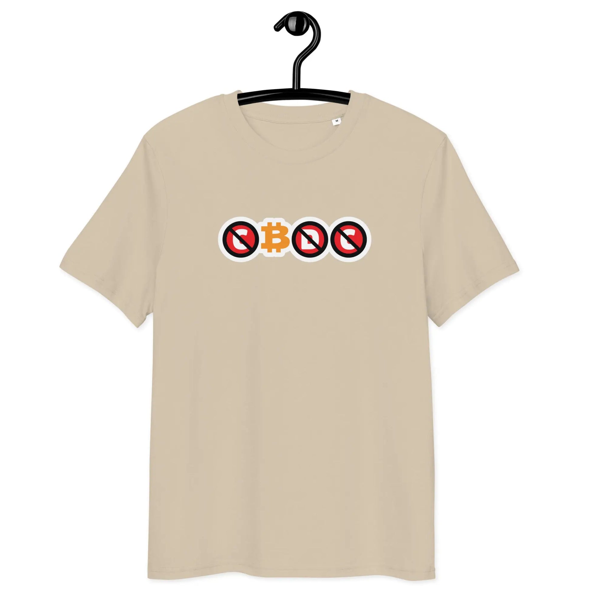 Bitcoin T-Shirt – CBDC - on hanger - beige