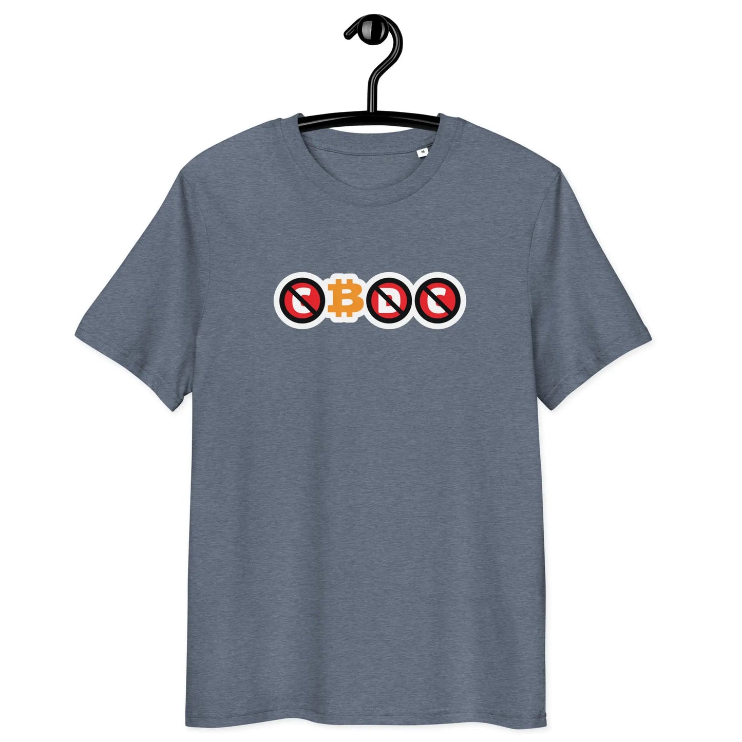 Bitcoin T-Shirt – CBDC - on hanger - blue