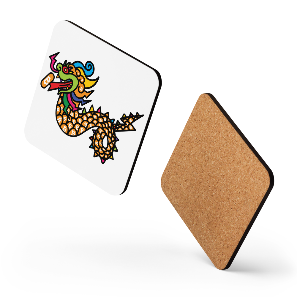 Bitcoin Dragon Bitcoin coaster by BitPopArt floating layout