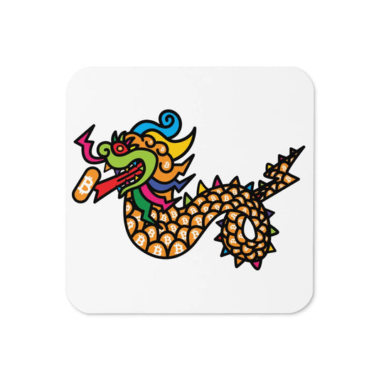 Bitcoin Dragon Bitcoin coaster by BitPopArt front view