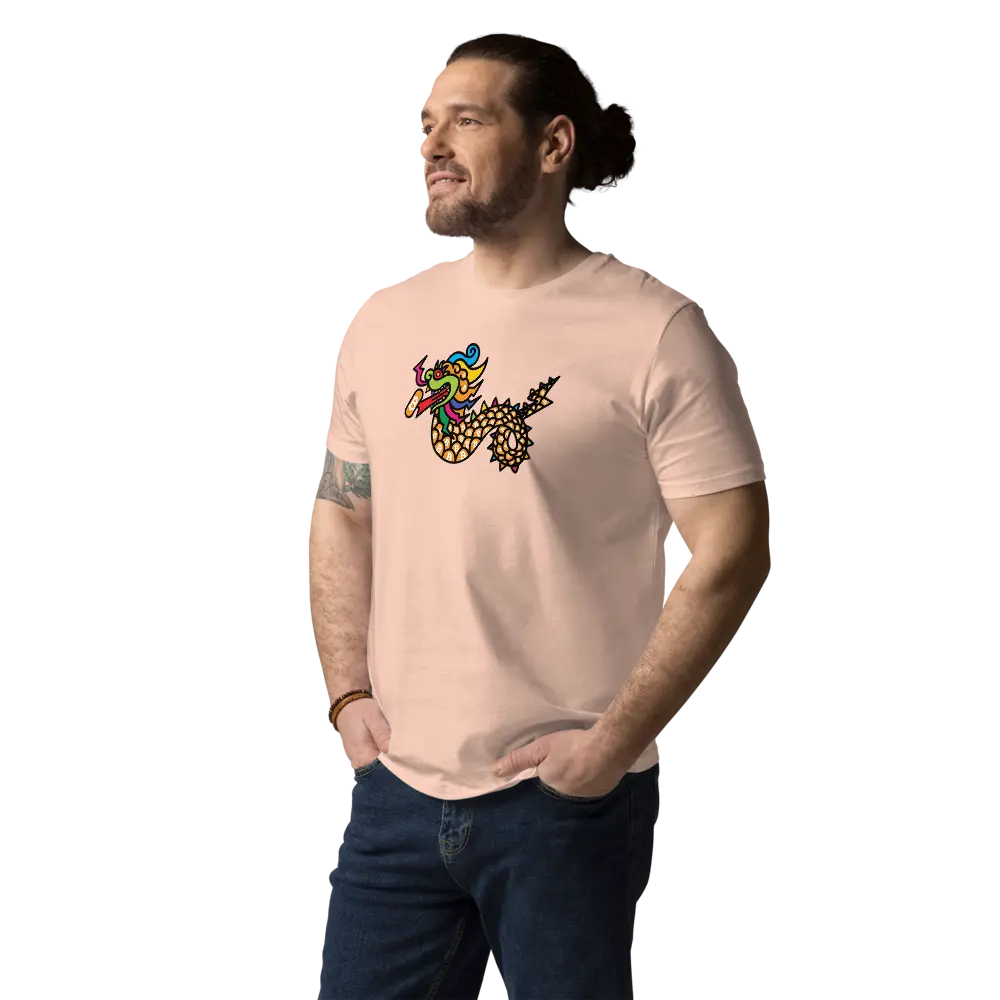 Bitcoin T-Shirt – Bitcoin Dragon - worn on model - pink