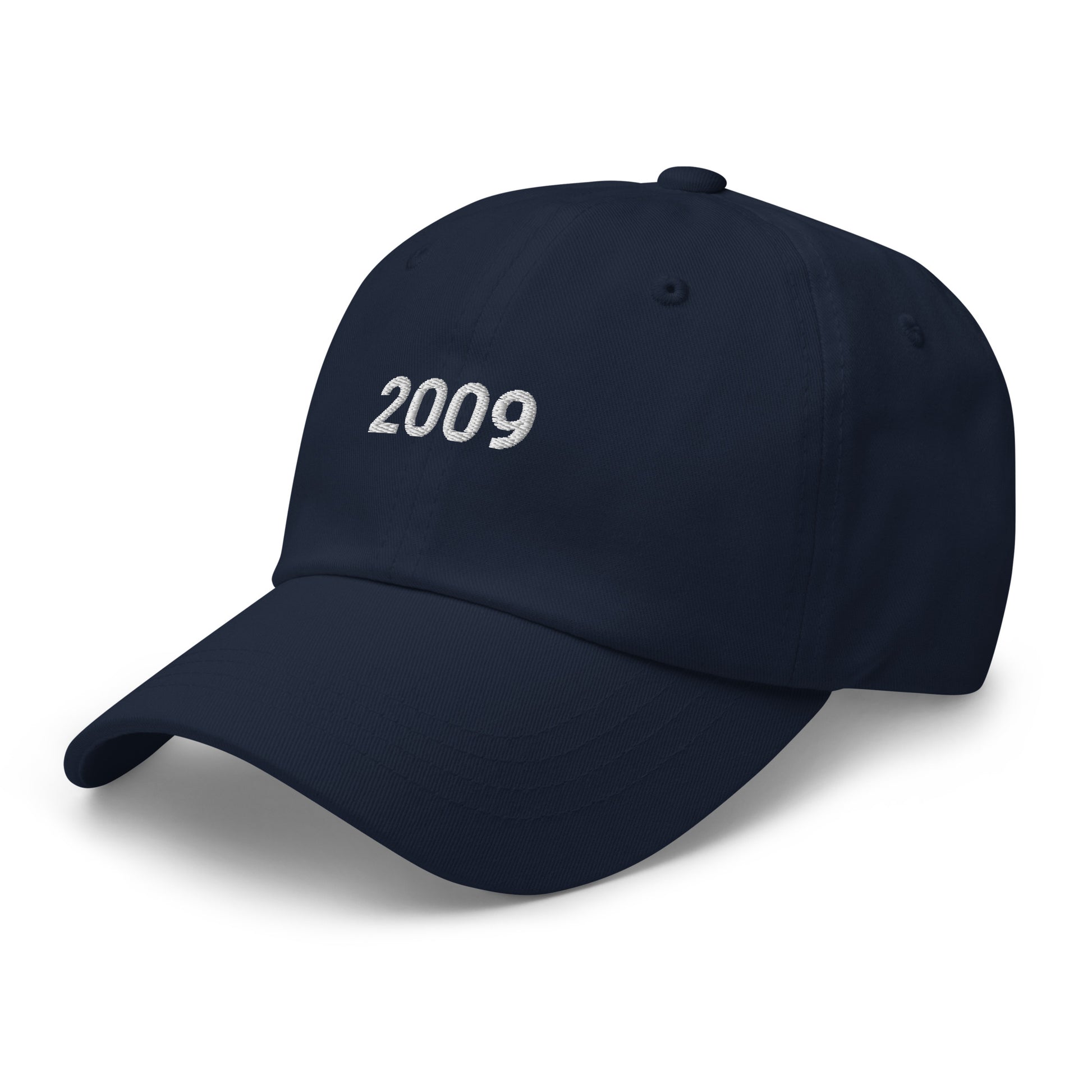 bitcoin hat - 2009 - side view - navy