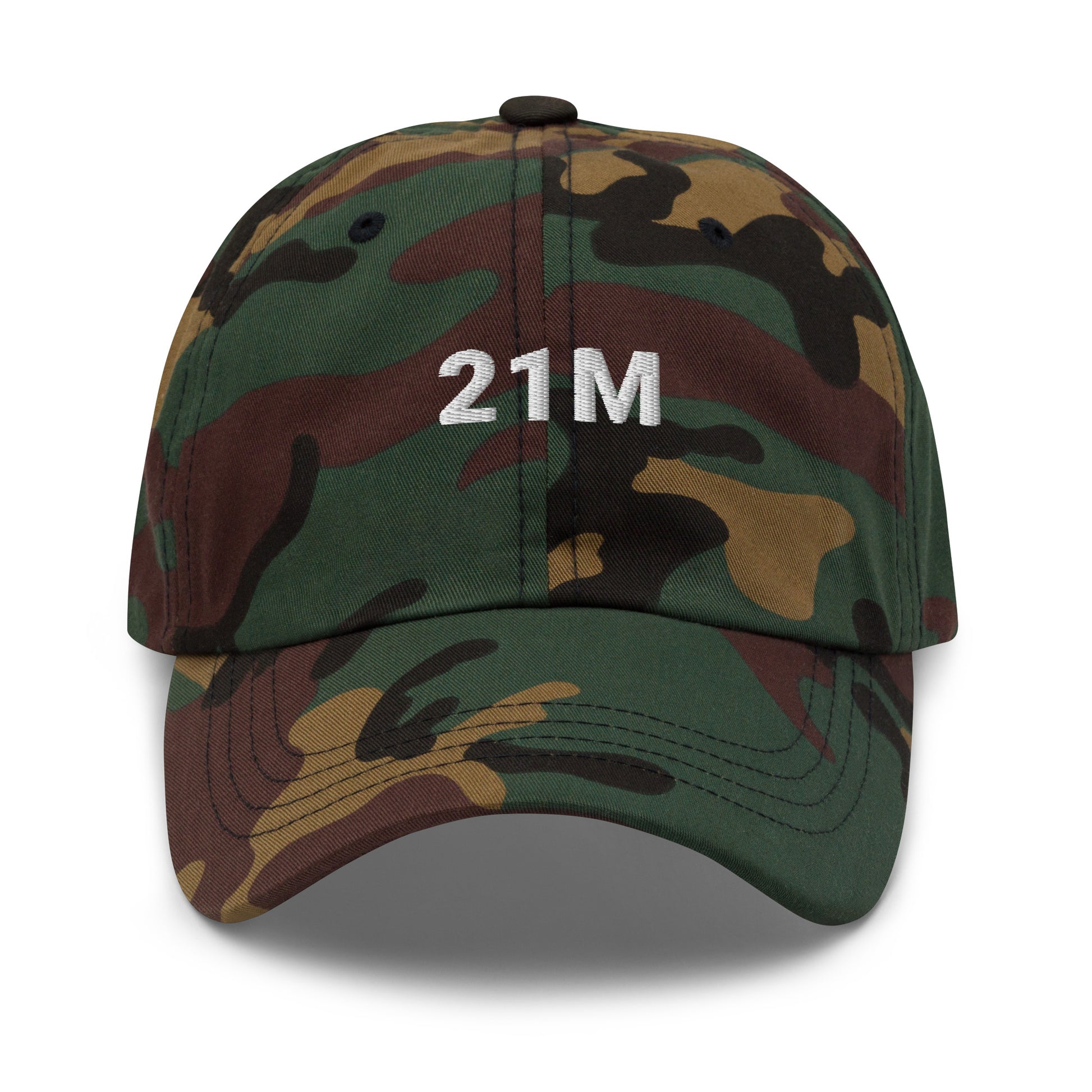 bitcoin hat - 21m - front view - camo