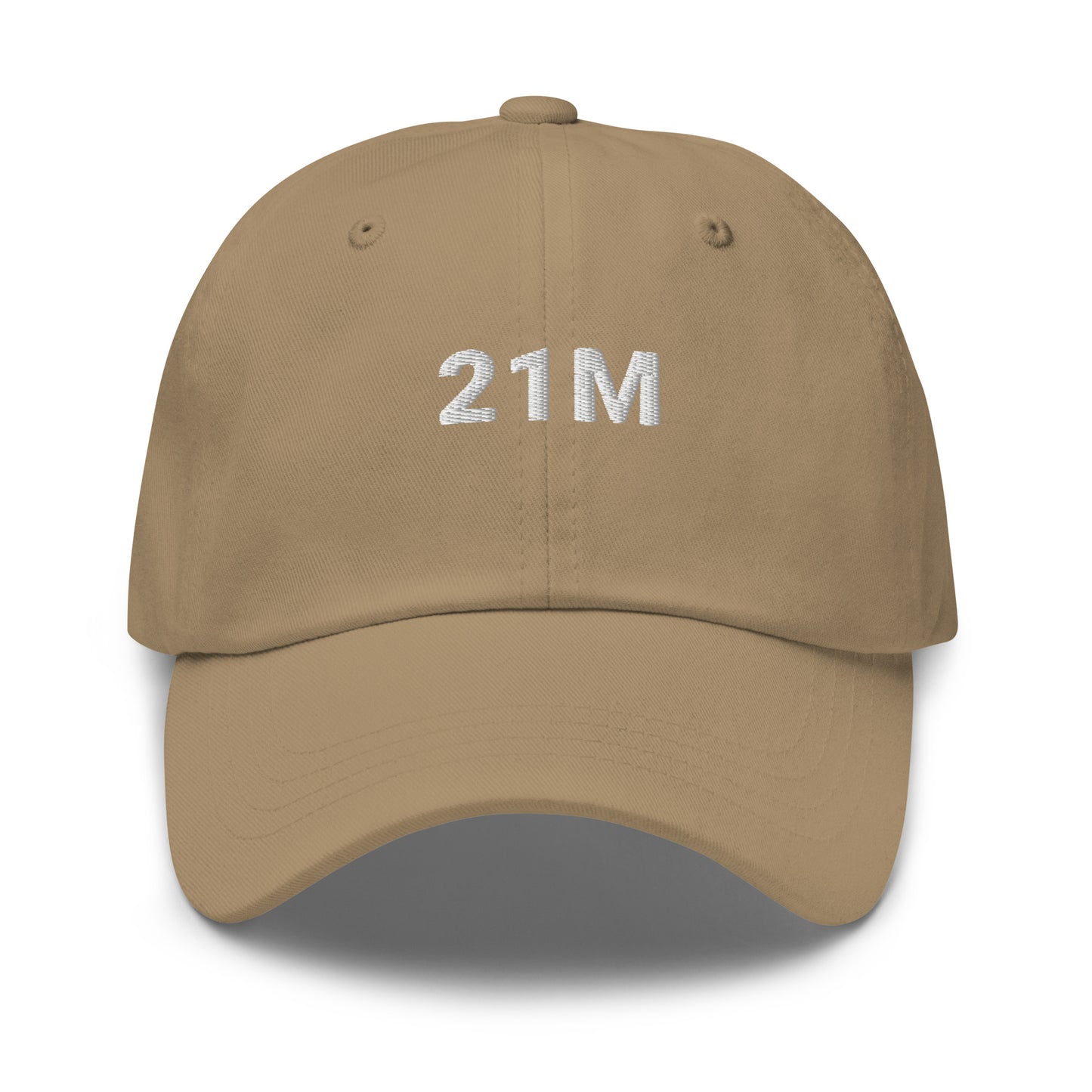 bitcoin hat - 21m - front view - khaki