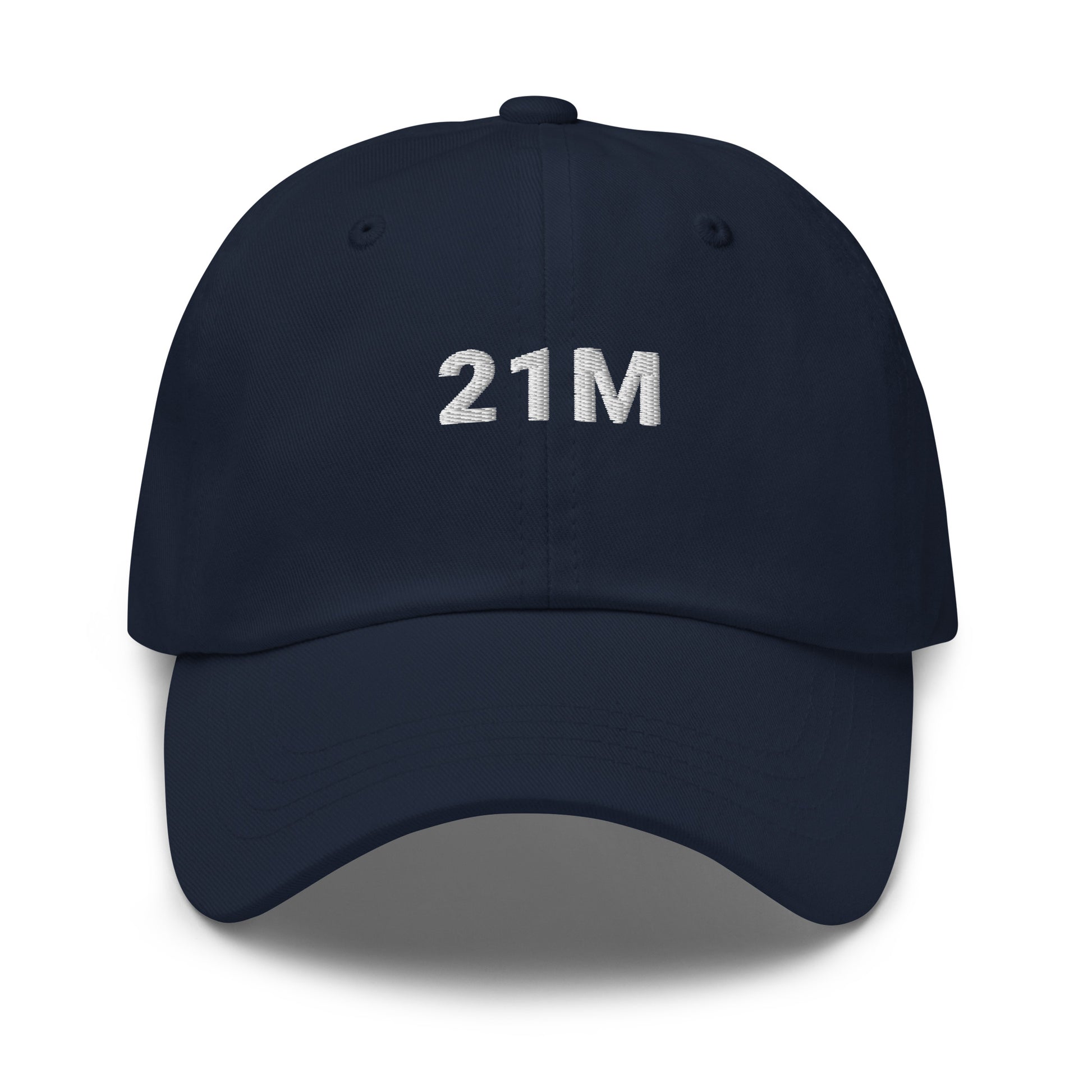 bitcoin hat - 21m - front view - navy