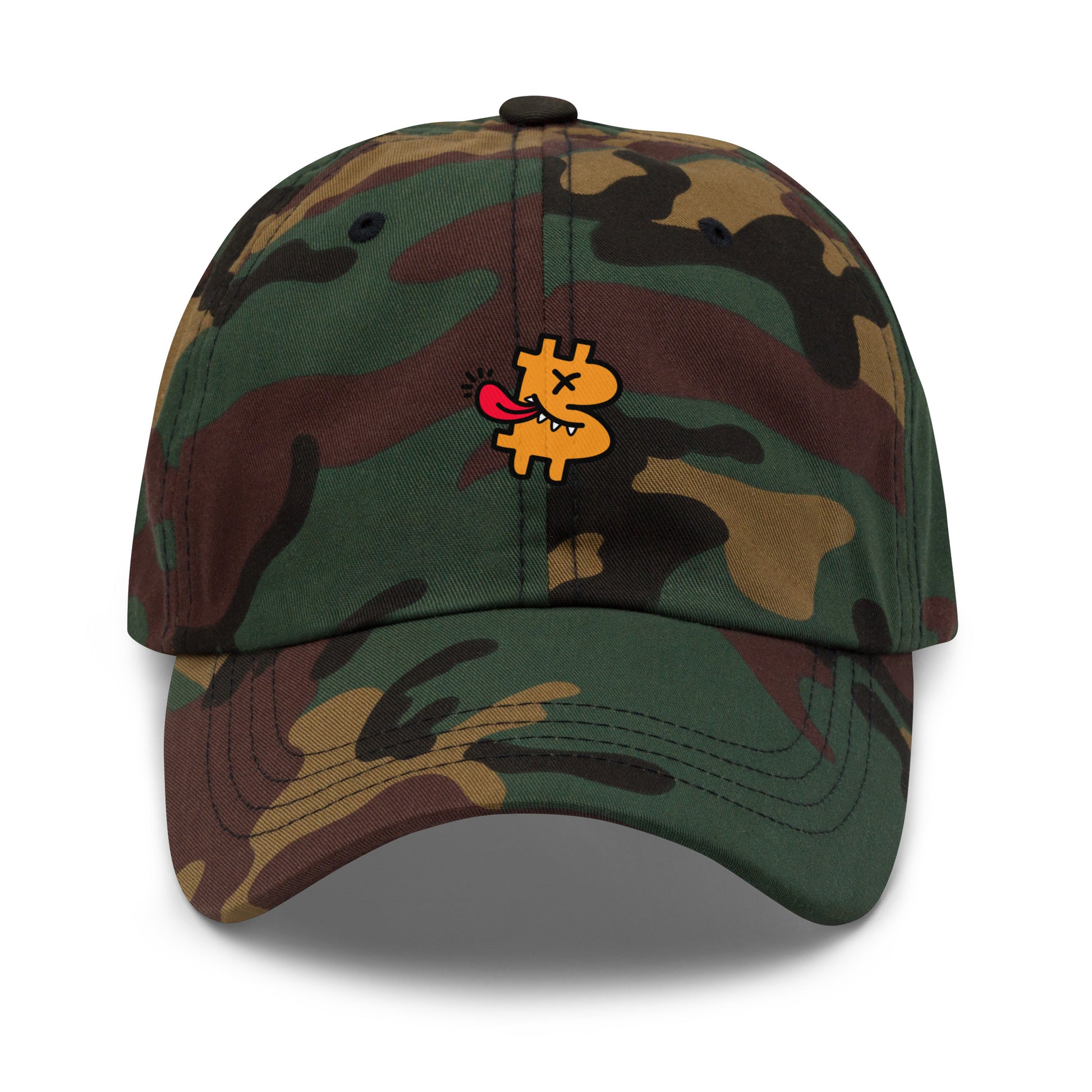 bitcoin hat - be funny - front view - camo