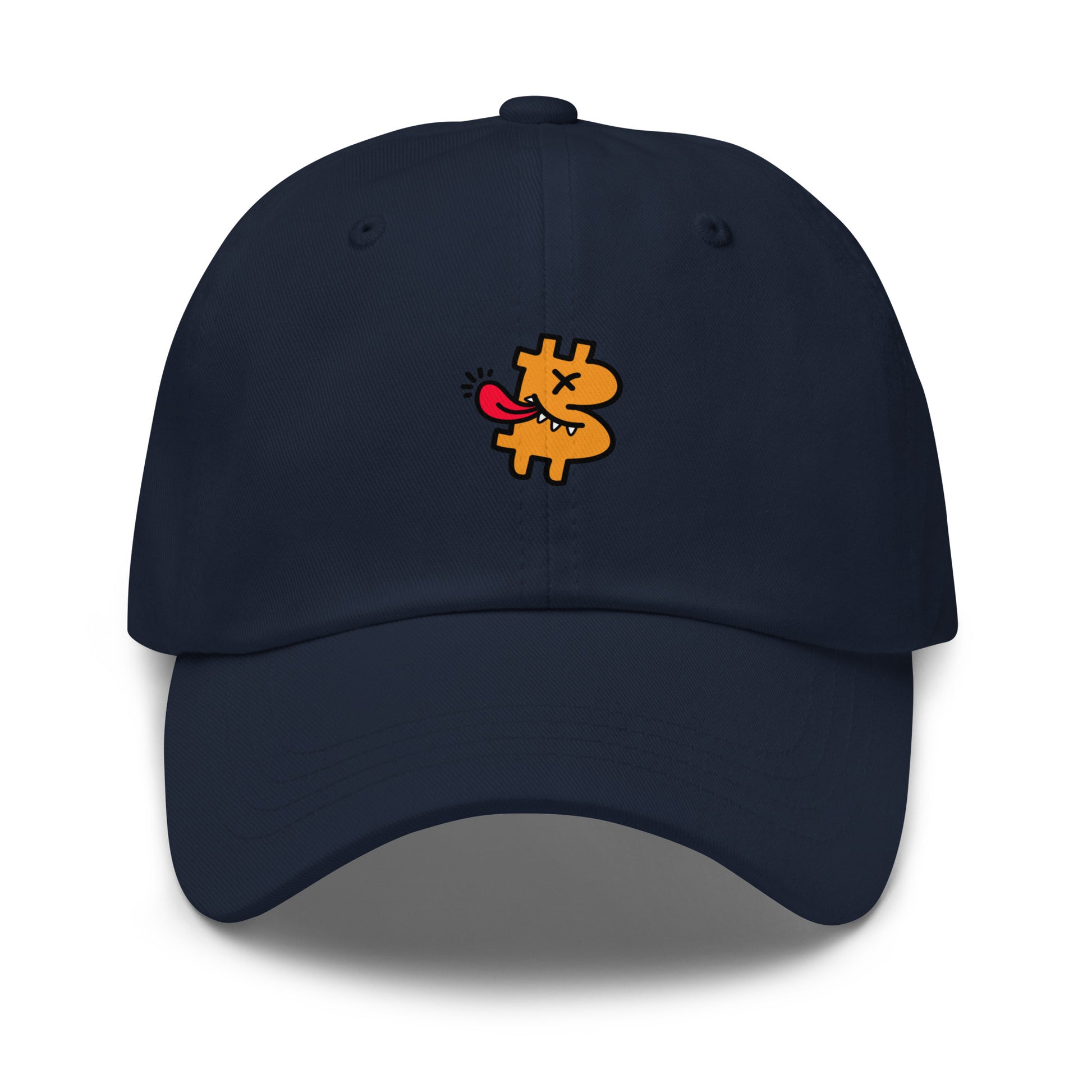 bitcoin hat - be funny - front view - navy