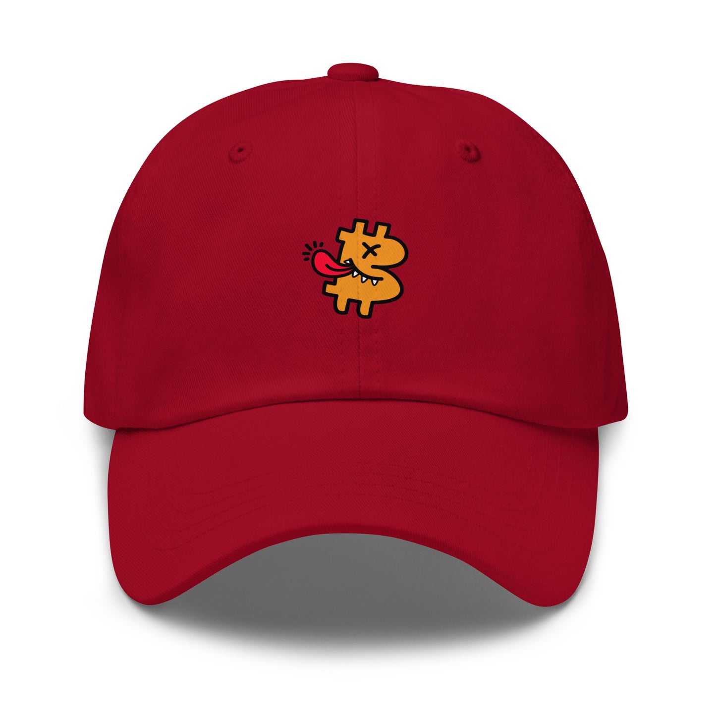 bitcoin hat - be funny - front view - red