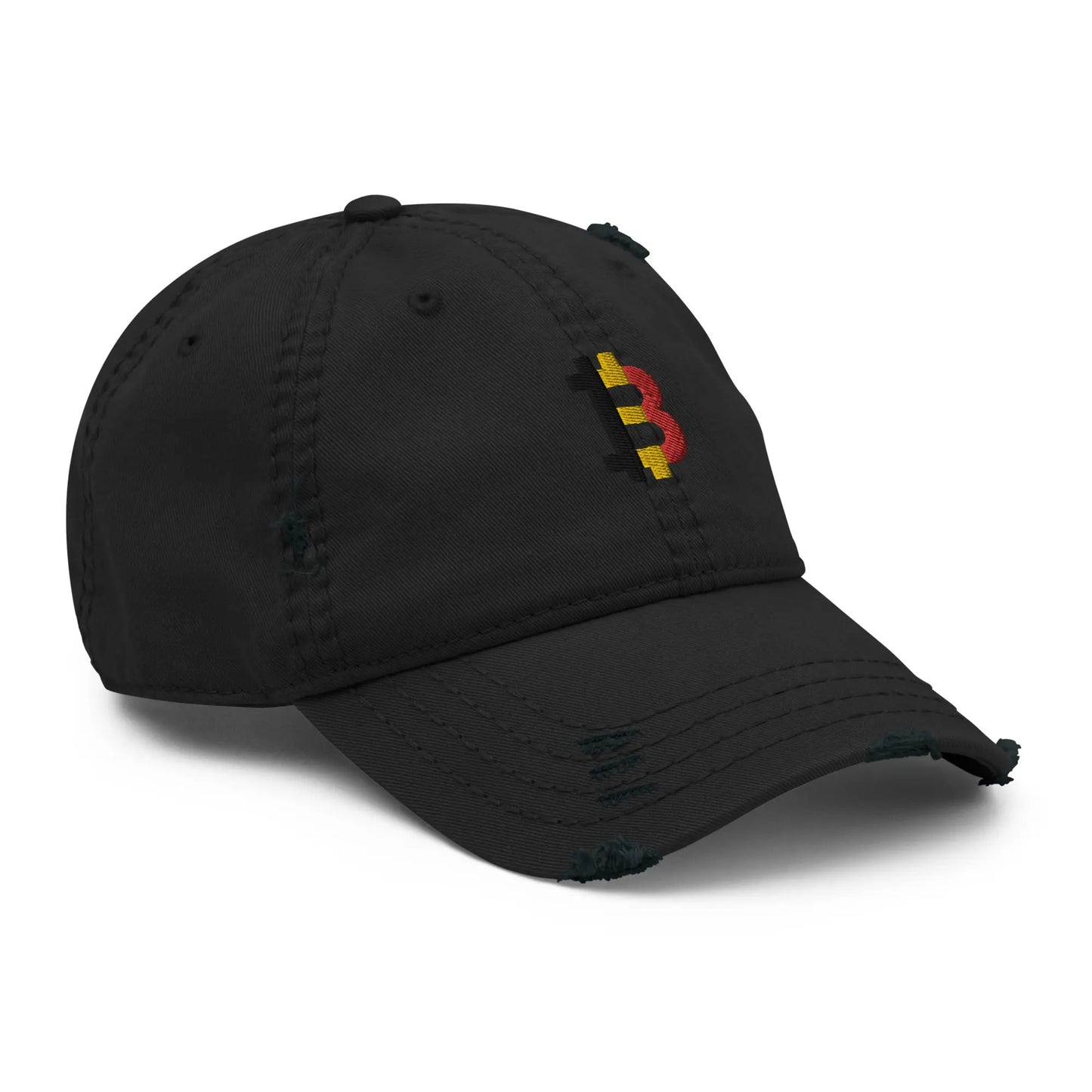 bitcoin hat - belgian bitcoin flag embroidery - right front view - black