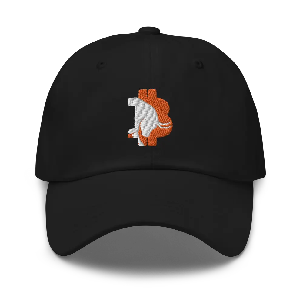 bitcoin hat - bitcoin bull design - front embroidery - black