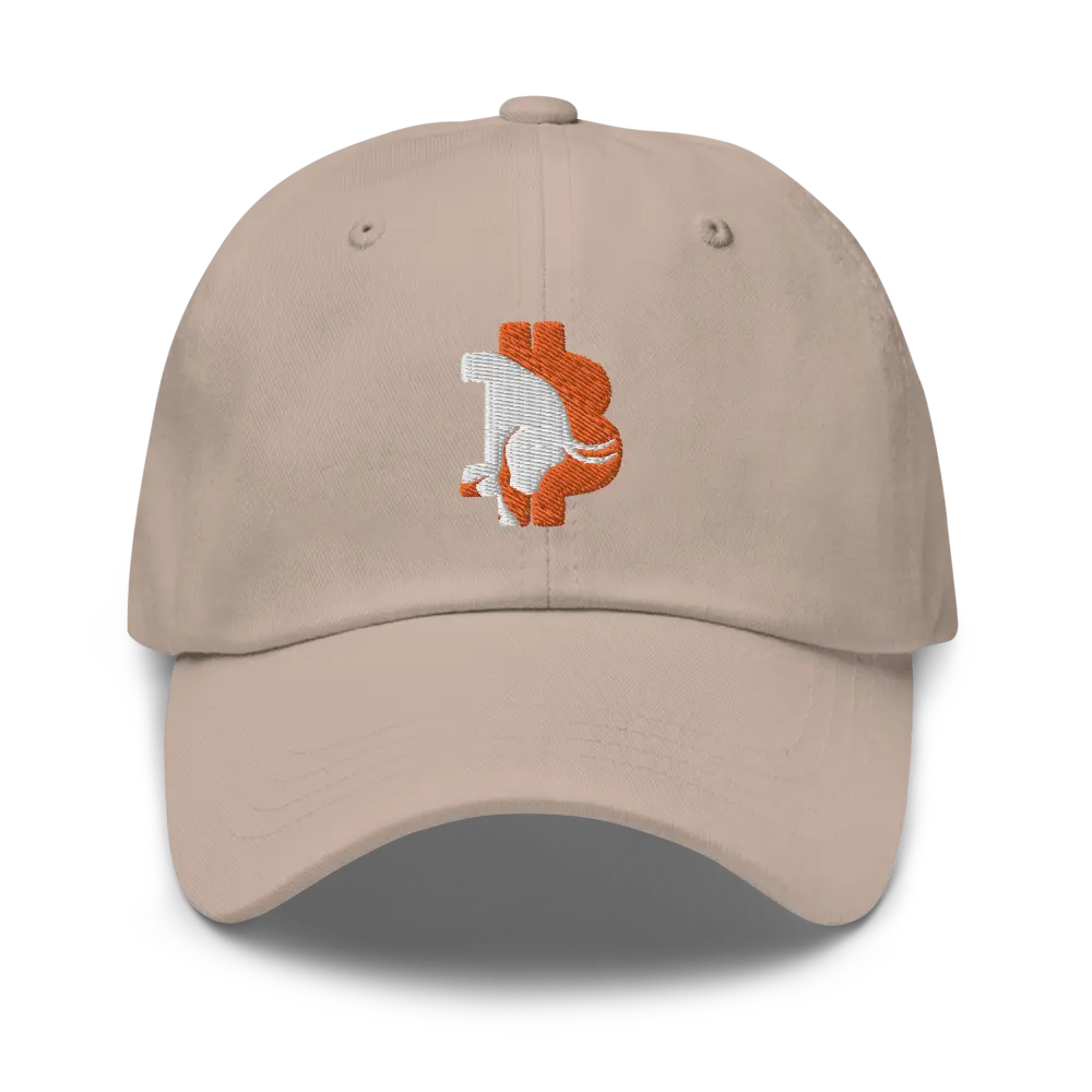 bitcoin hat - bitcoin bull design - front embroidery - stone