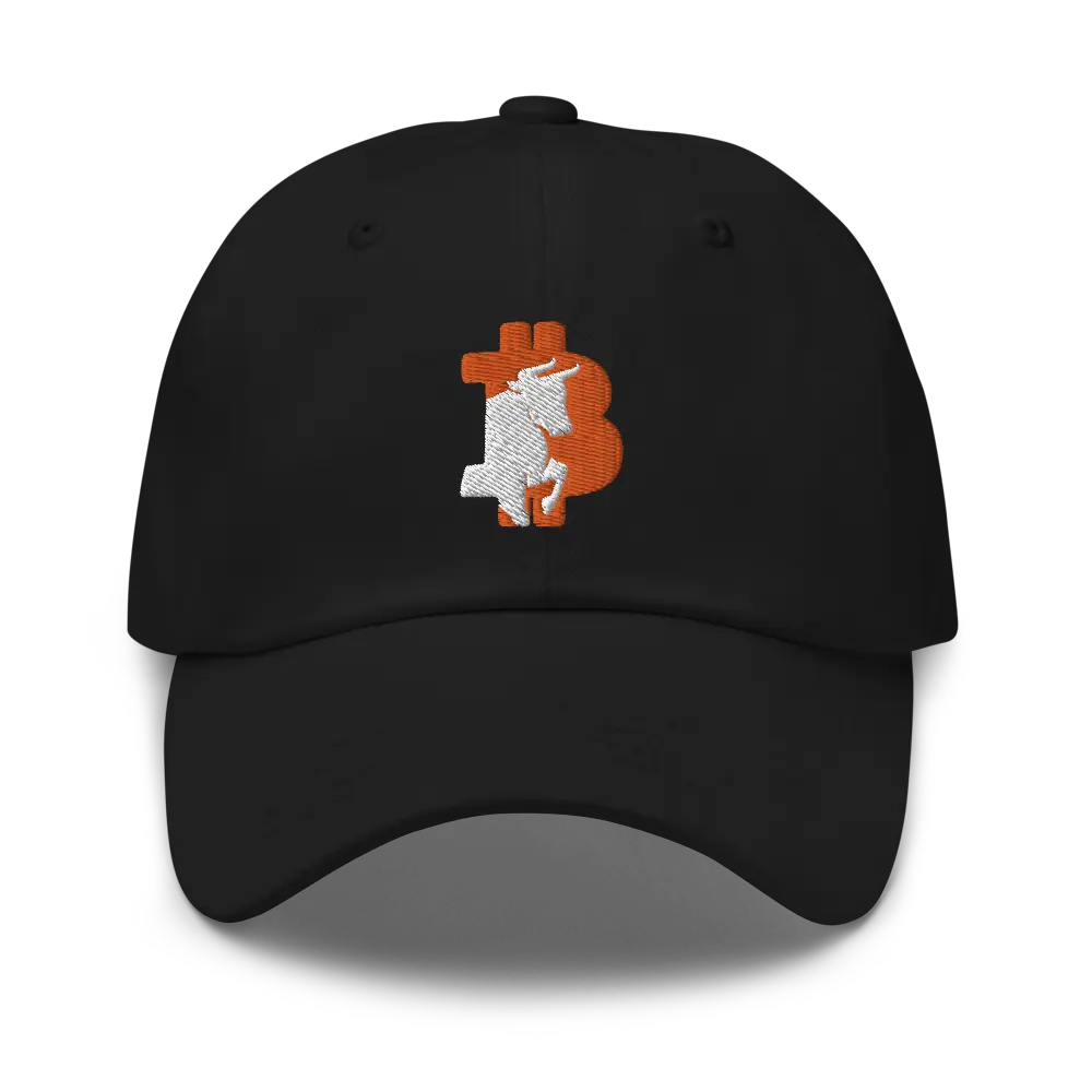 bitcoin hat - bitcoin bull - front view - black