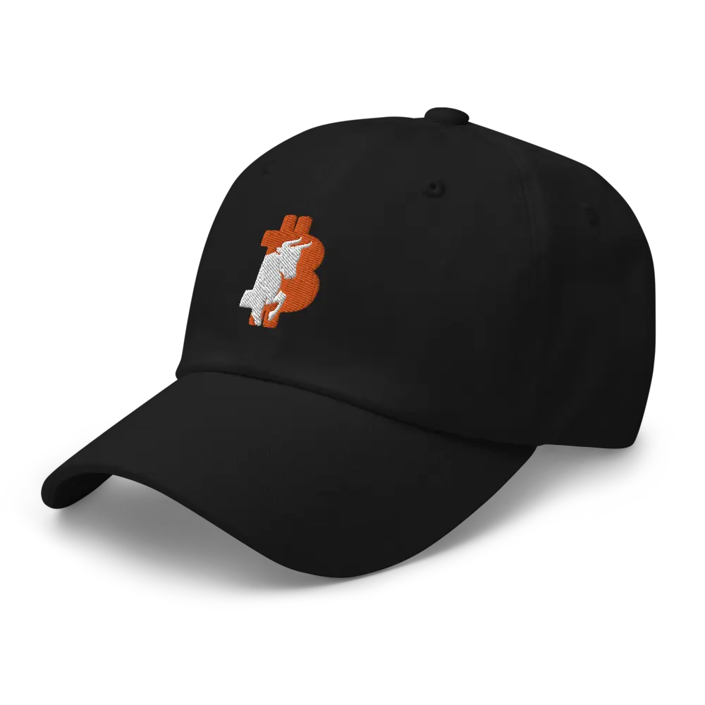 bitcoin hat - bitcoin bull - side profile - black