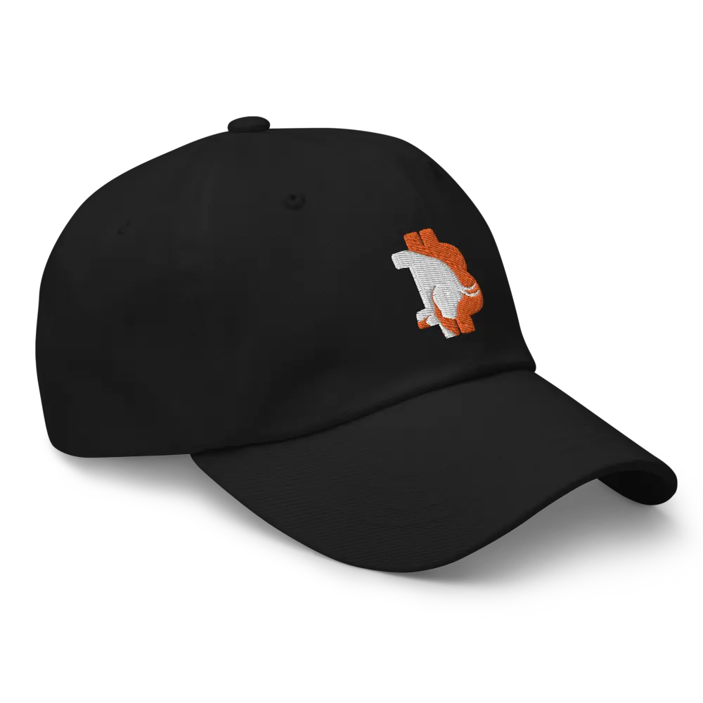bitcoin hat - bitcoin bull symbol - side view - black