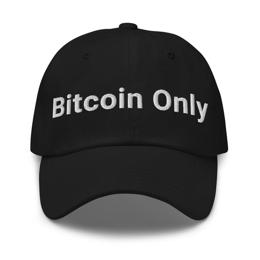 bitcoin hat - bitcoin only - front view - black