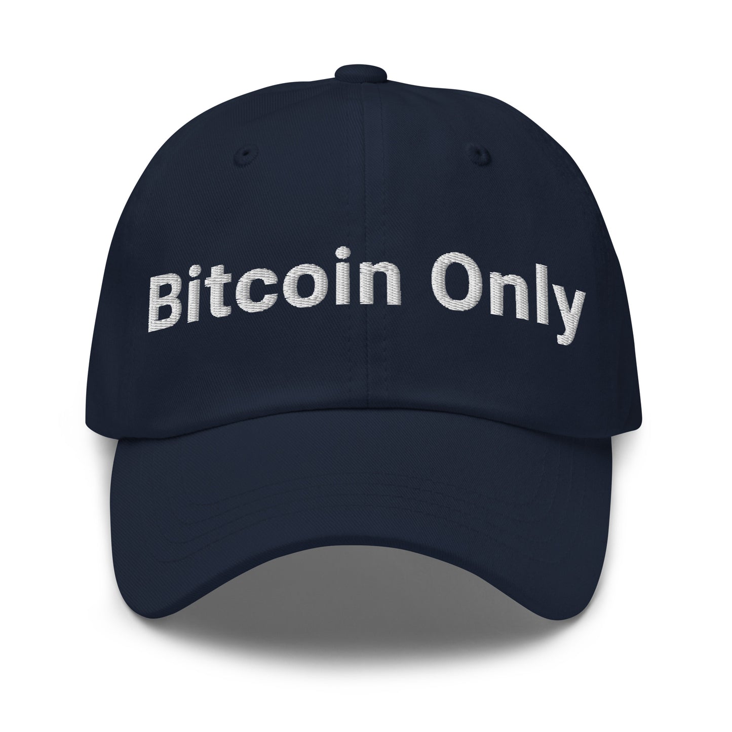 bitcoin hat - bitcoin only - front view - navy