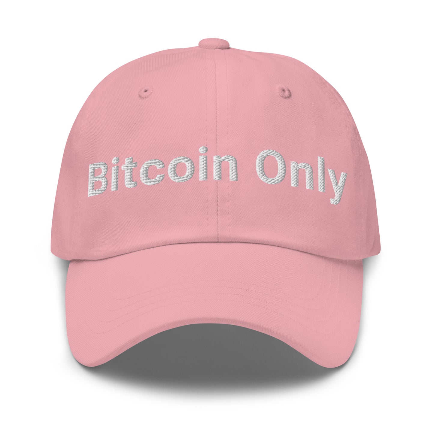 bitcoin hat - bitcoin only - front view - pink