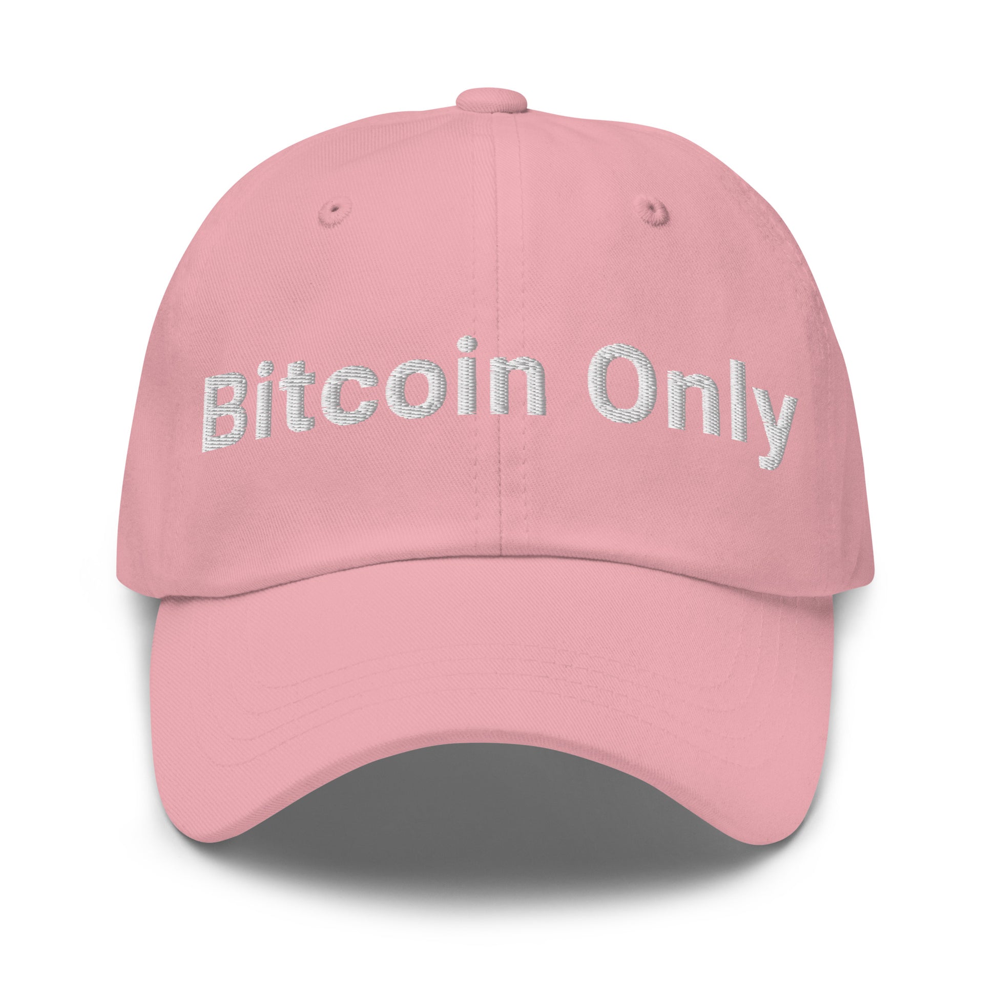 bitcoin hat - bitcoin only - front view - pink