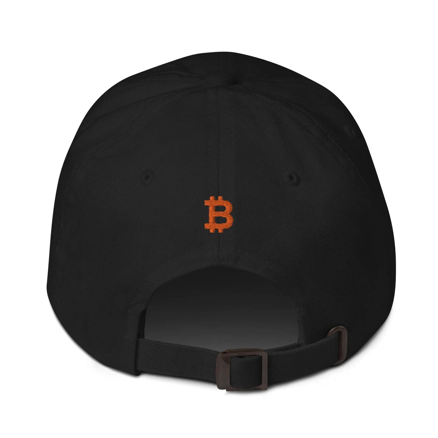 bitcoin hat - bitcoin symbol back embroidery - back view - black