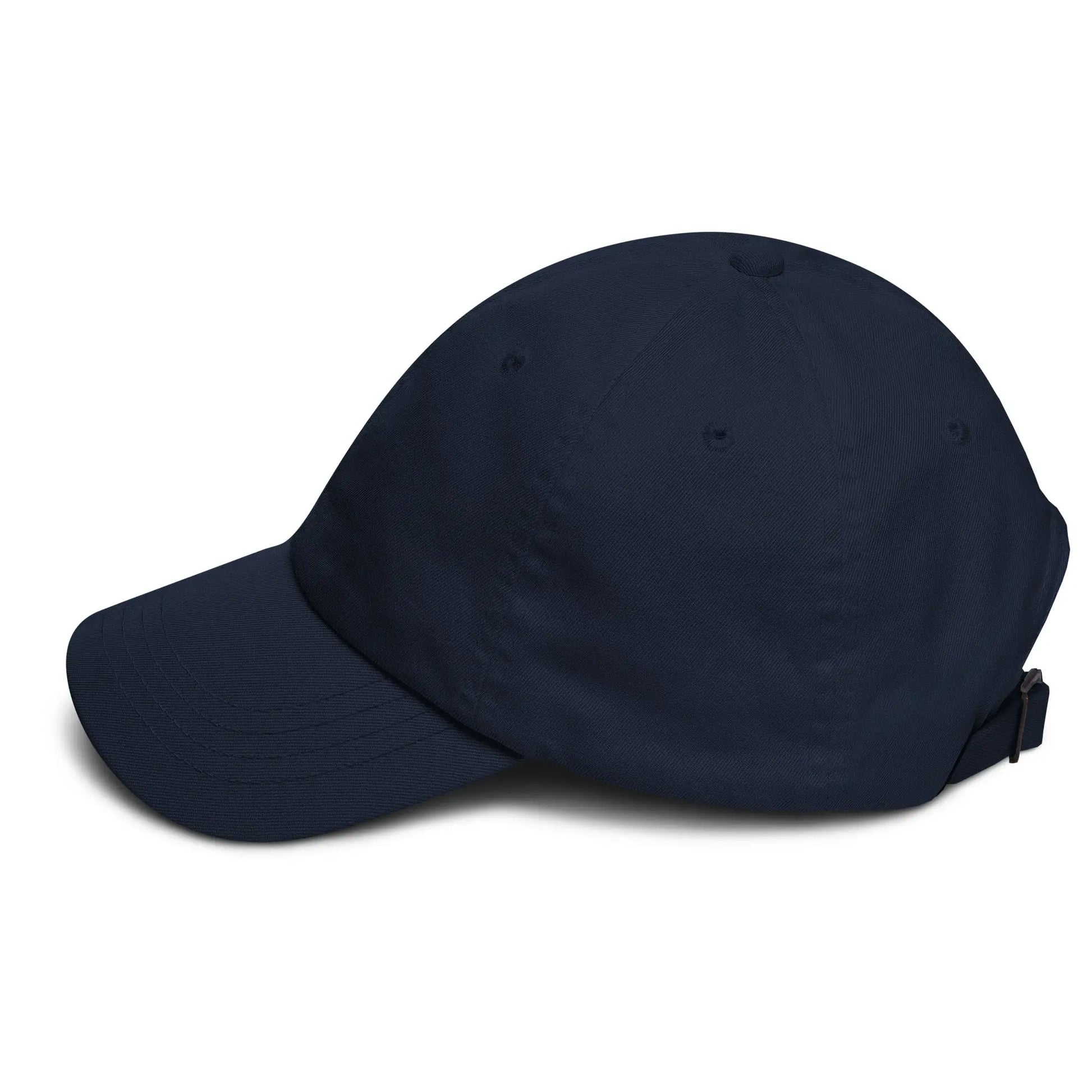bitcoin hat - bitcoin symbol back embroidery - side view - navy
